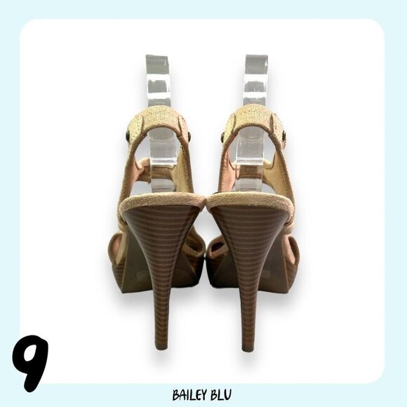 New Vera Wang Beige Slip On Form Fitting Open Toe Stiletto Heels Women’s Size 9 - Picture 6 of 9